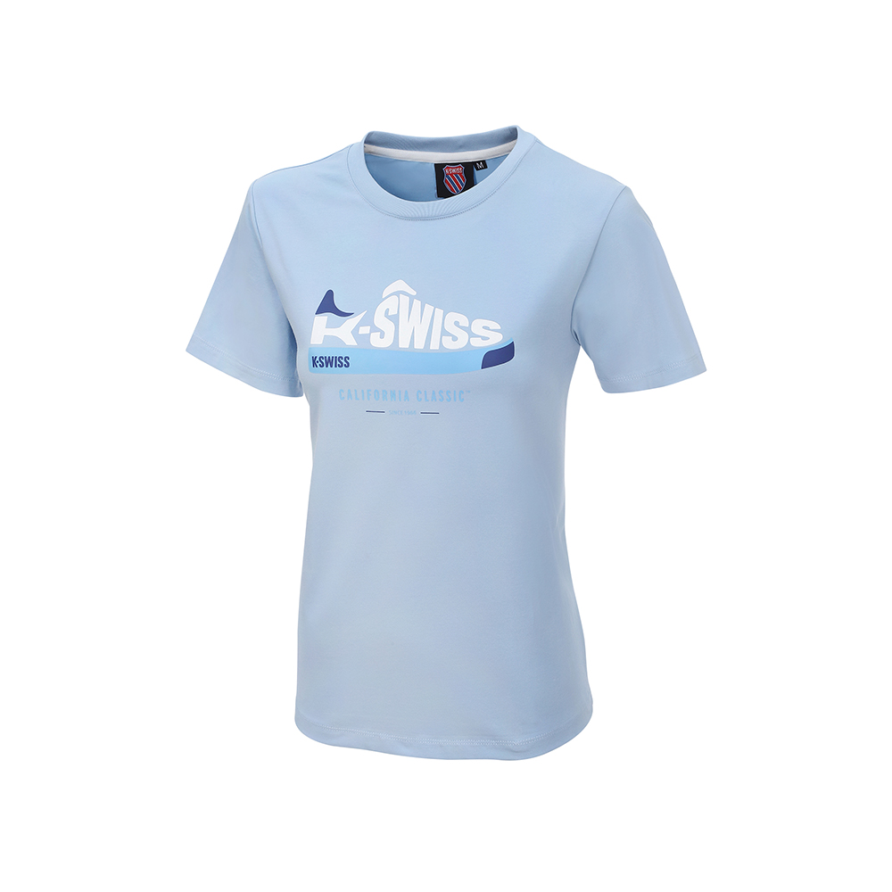 K-SWISS 短袖T恤 26SS TEE 18 W 短上衣 女短袖上衣 淺藍色 1913708-455