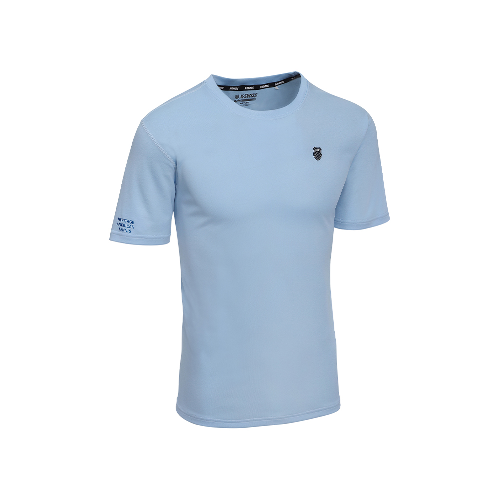 K-SWISS 排汗T恤 26SS PF TEE 13 W 吸濕排汗 短上衣 女短袖上衣 藍色 1913705-495