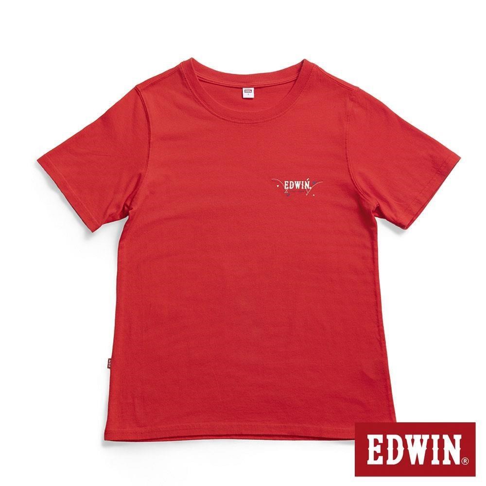 EDWIN 女裝 夏日印花短袖T恤 (紅色)