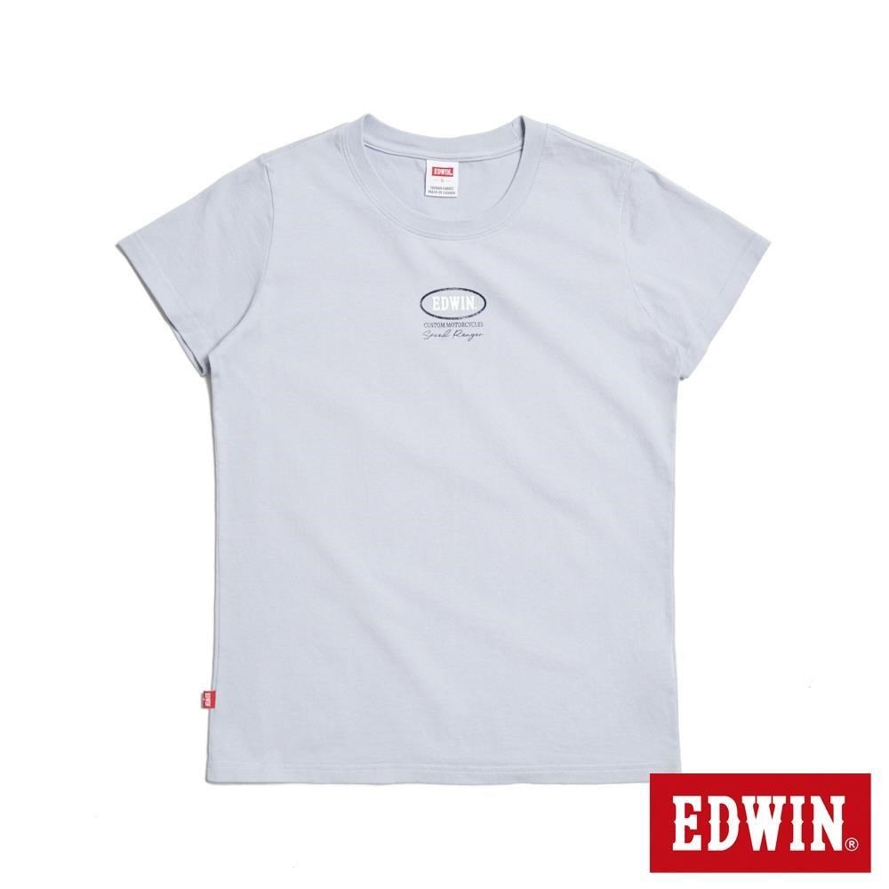 EDWIN 女裝 基本標語短袖T恤 (淺藍色)