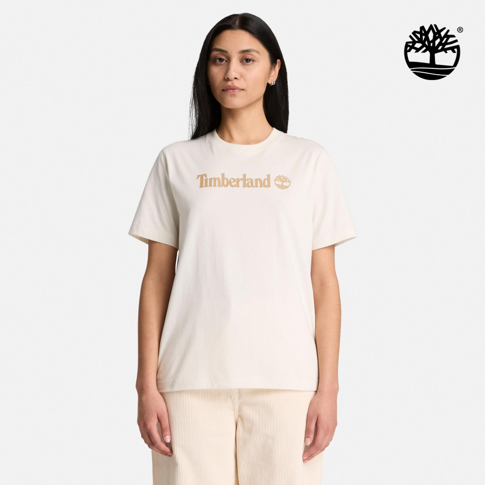 Timberland 女款白色LOGO短袖T恤｜0YHC9CM9