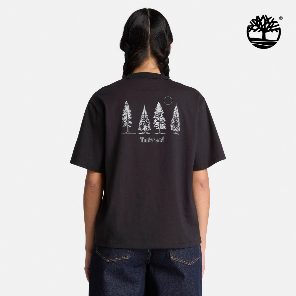 Timberland 女款黑色休閒短袖T恤|0YH5U001