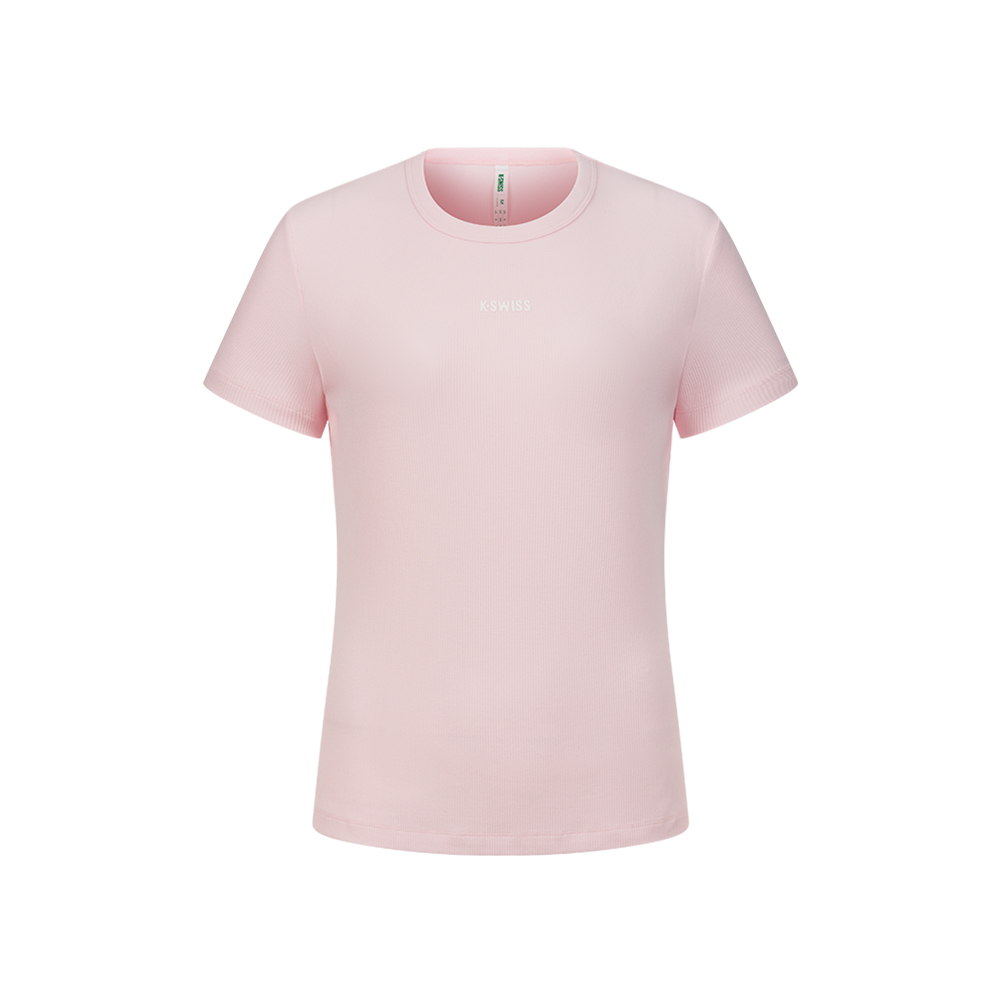 K-SWISS 短袖T恤 T-SHIRTKC7522WCTS04 休閒 女上衣 粉紅色 1911548-605