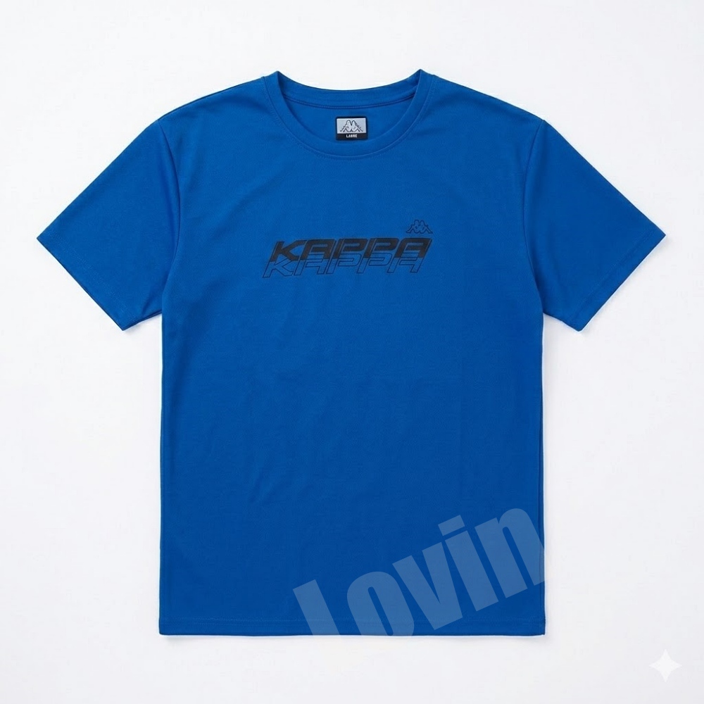Kappa KAPPA義大利時尚吸濕排汗中性短袖圓領衫義大利藍35281JWX7F