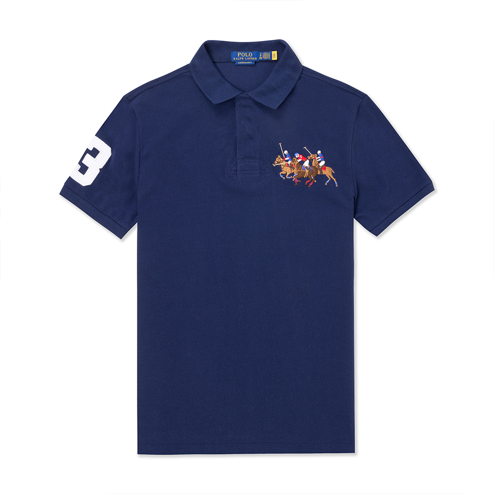 RALPH LAUREN POLO 熱銷刺繡大馬短袖Polo衫-深藍色
