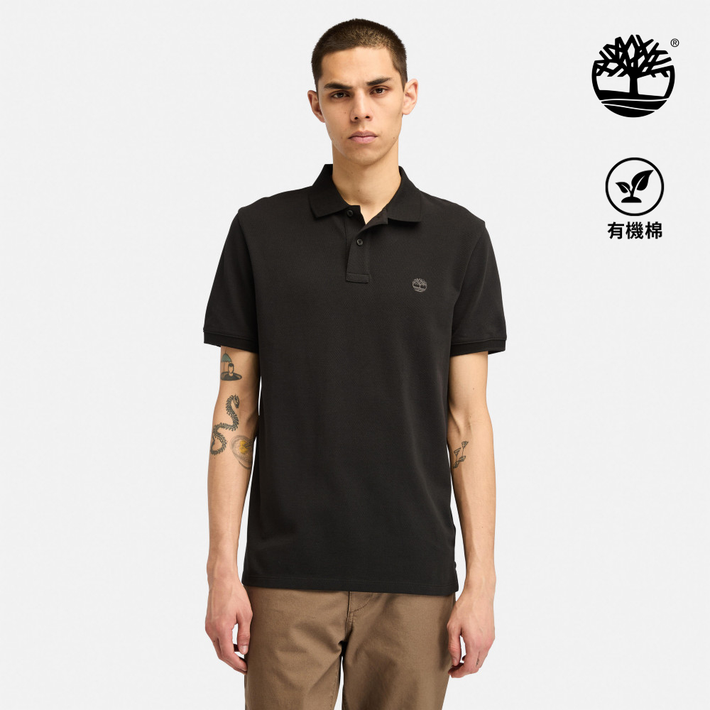 Timberland 男款黑色休閒短袖POLO衫｜A24H2X65