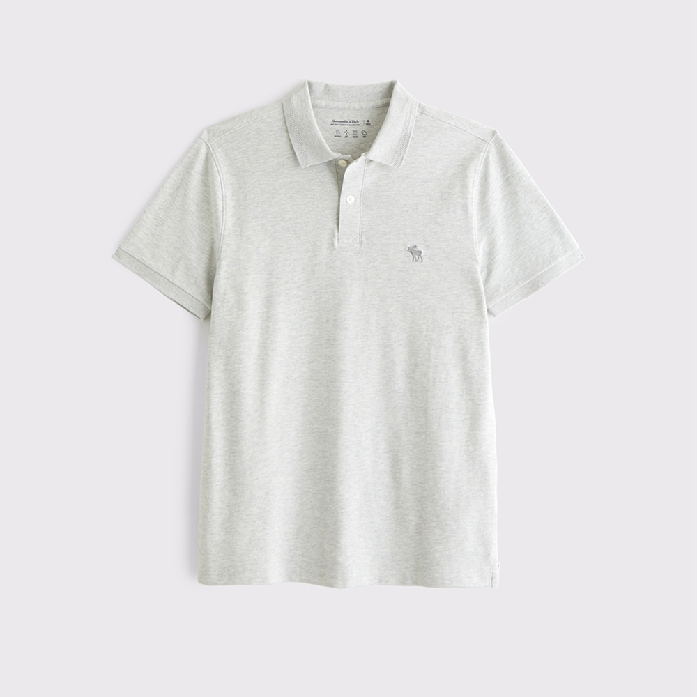 AF 麋鹿 A&F 熱銷刺繡麋鹿短袖Polo衫-灰色