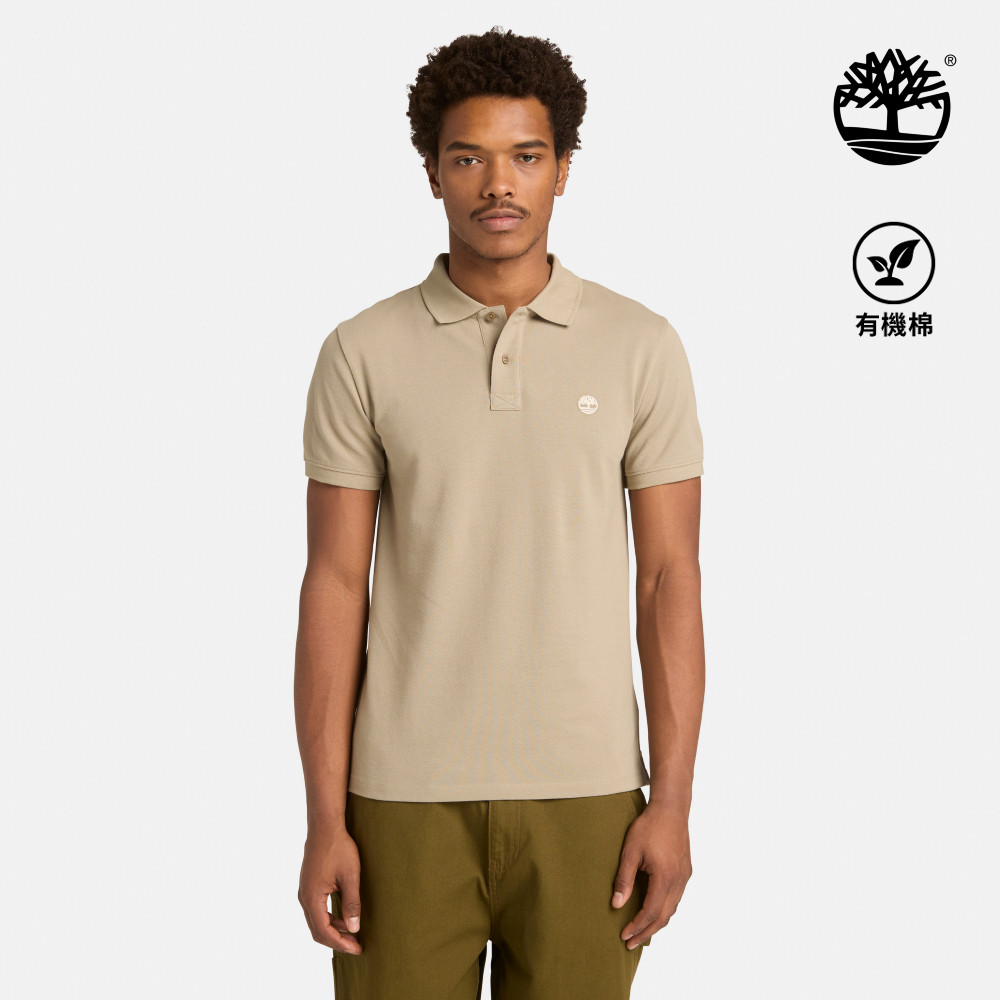 Timberland 男款米色合身短袖Polo衫｜A2EPMDH5