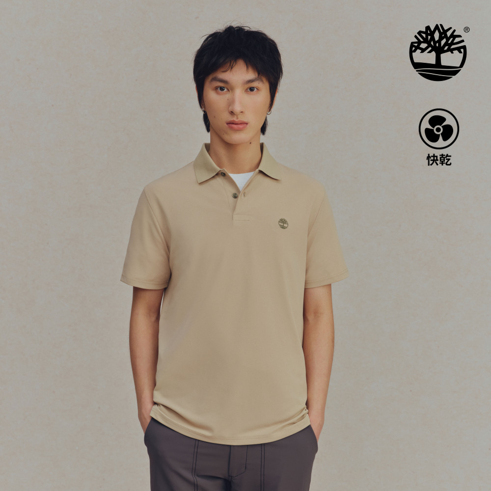 Timberland 中性米色快乾短袖Polo衫|A66DUY94