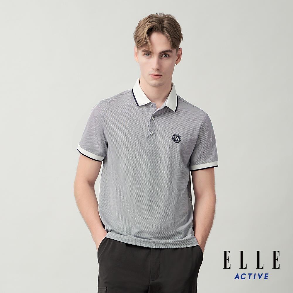 ELLE ACTIVE 男款 輕機能吸濕排汗短袖POLO衫-深藍色 (EA26S2M1101-39)