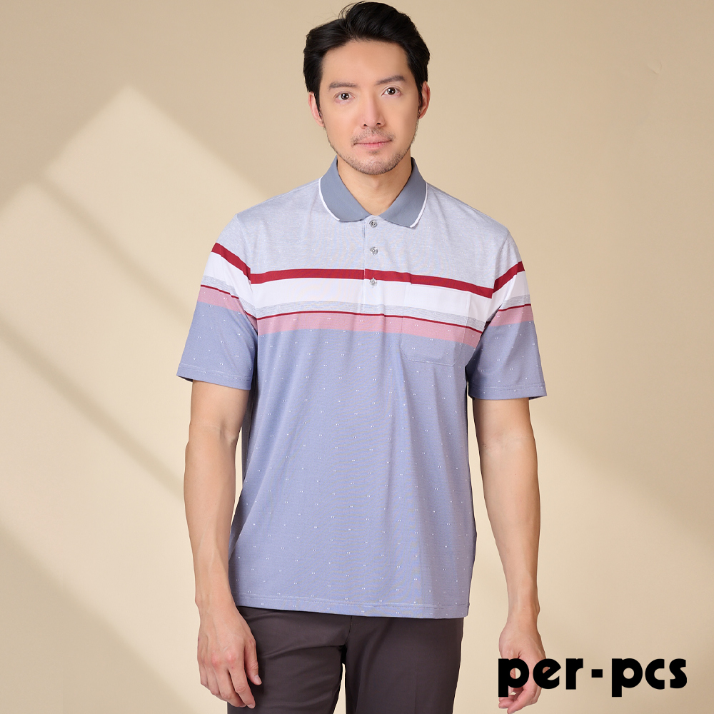 per-pcs 派彼士 品味日常短袖POLO衫_灰紫(725509)