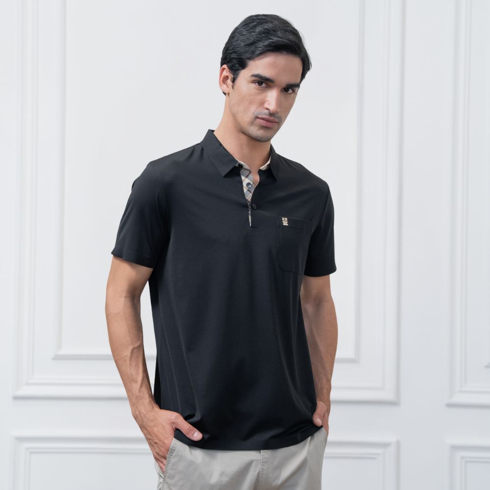 Kinloch anderson 金安德森 男裝 高棉感高彈力短袖Polo衫(男/簡約口袋/舒適面料/經典百搭/商務休閒)