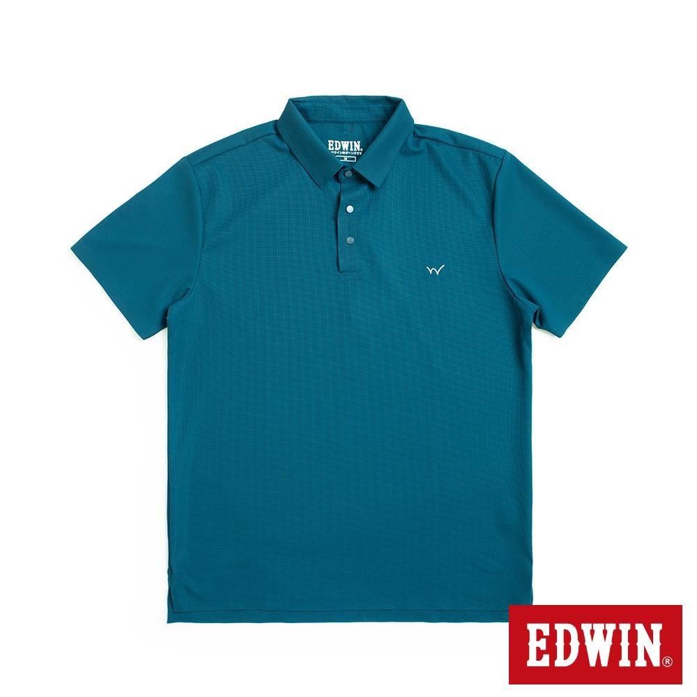 EDWIN 男裝 華夫格短袖POLO衫 (灰藍色)