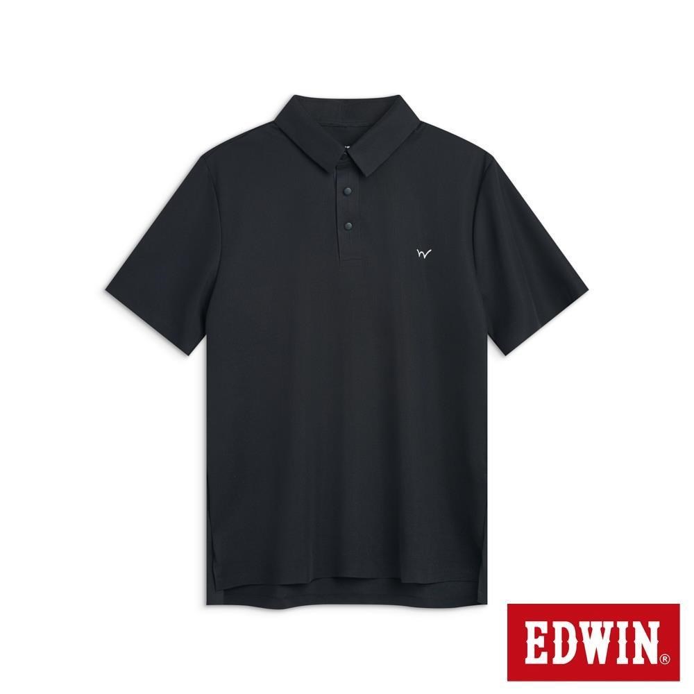 EDWIN 男裝 華夫格短袖POLO衫 (黑色)