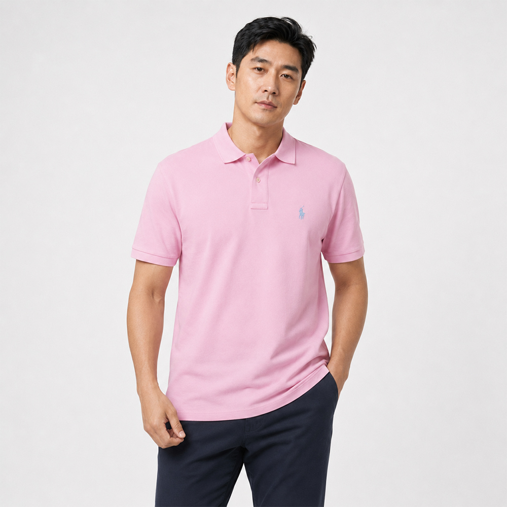 RALPH LAUREN POLO RL 熱銷刺繡小馬短袖POLO衫-粉色