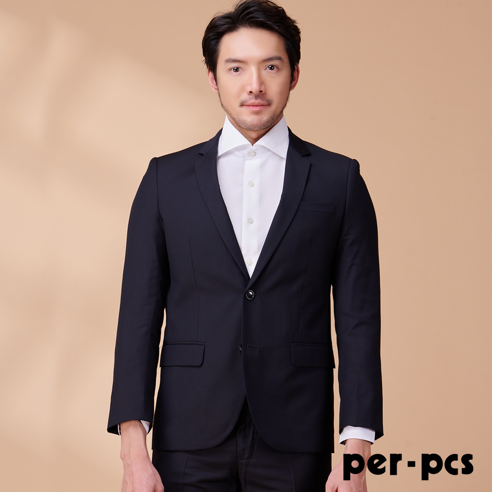per-pcs 派彼士 高雅簡約素面合身西裝_黑(824301)