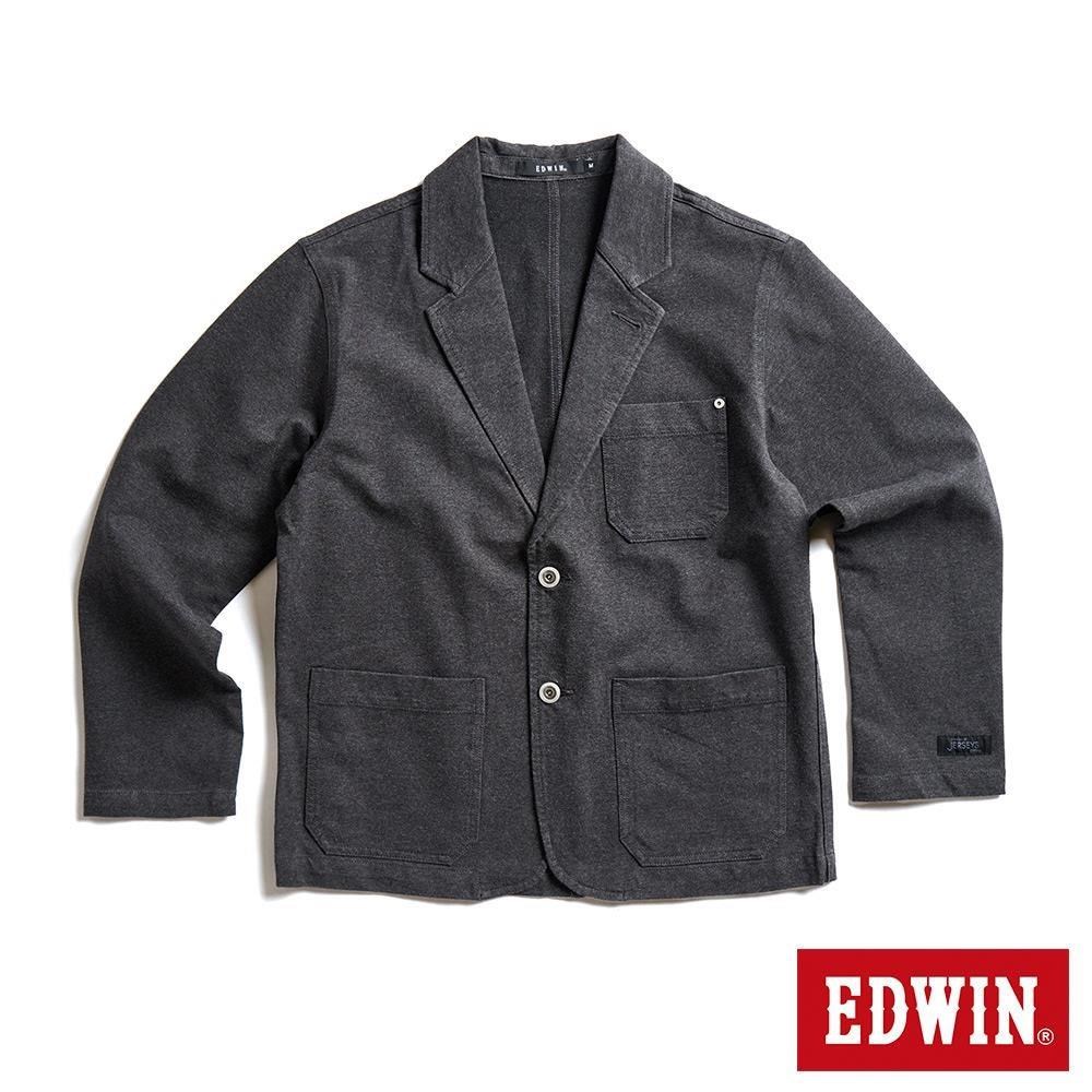 EDWIN 男裝 針織休閒西裝外套 (黑灰色)