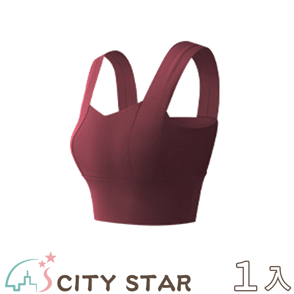 CITY STAR 3D立體剪裁抗震無痕瑜珈運動背心S-2XL（其他規格）
