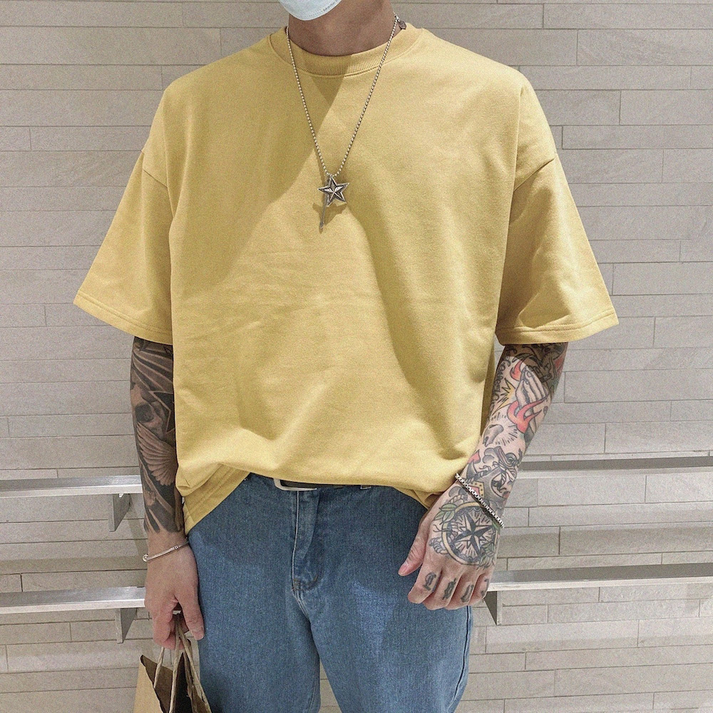 AMERO 愛馬歐 男女裝 圓領短袖T恤 素面 落肩款 情侶裝（其他規格）