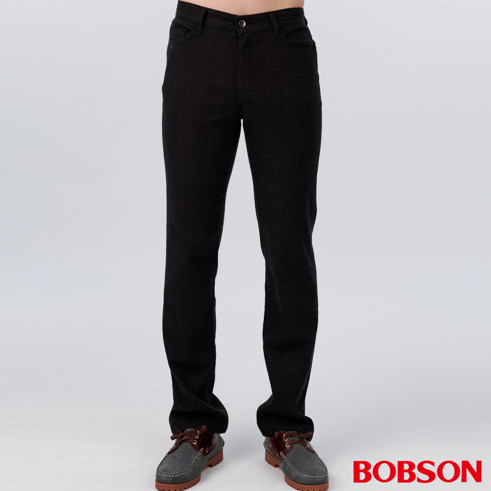 BOBSON 男款格紋彈性直筒褲(1177-87)