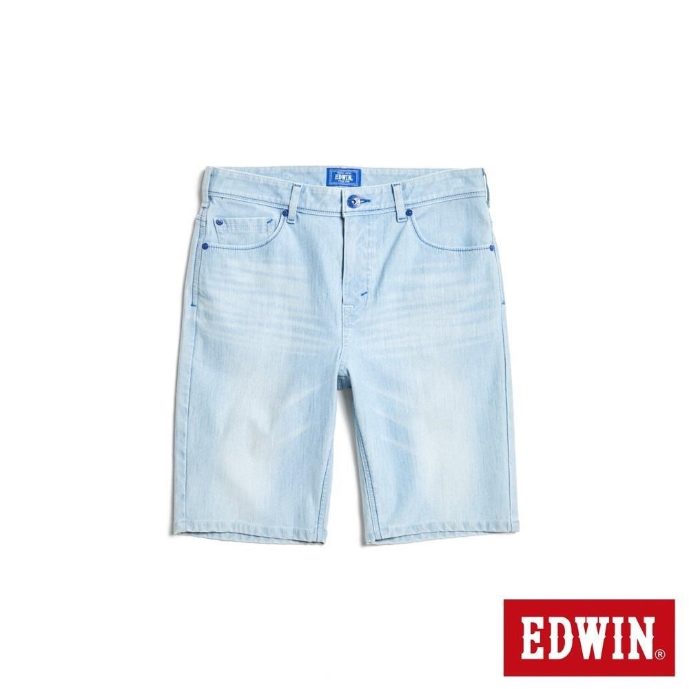 EDWIN 男裝 EDGE JERSEYS 迦績合身牛仔短褲 (漂淺藍)
