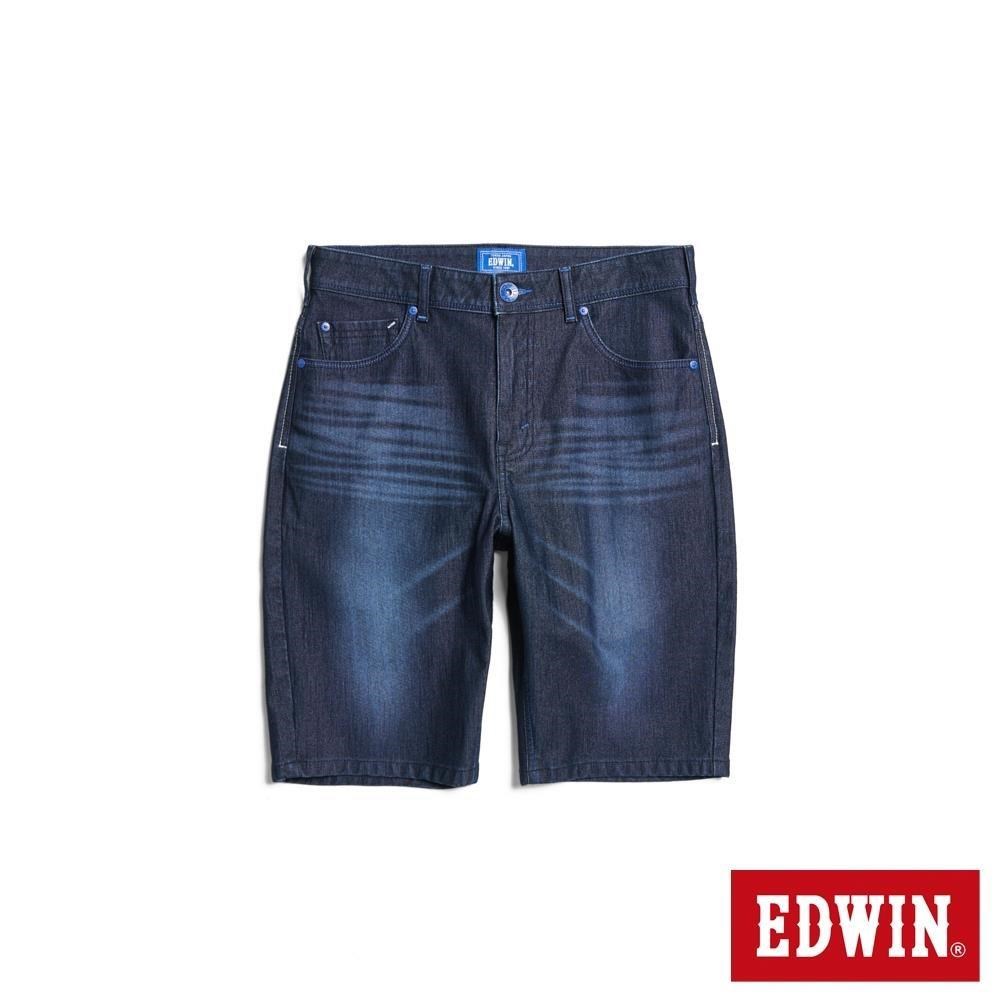 EDWIN 男裝 加大碼 EDGE JERSEYS 迦績合身牛仔短褲 (原藍磨)