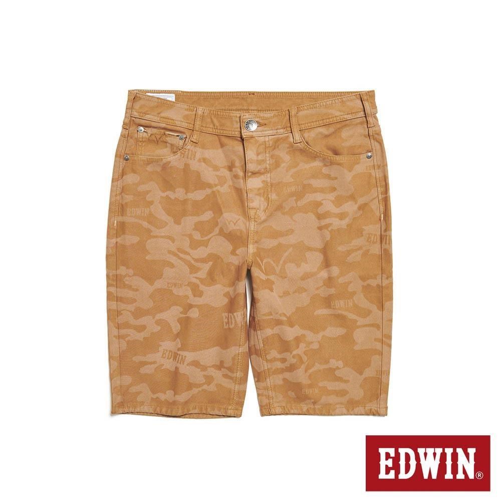 EDWIN 男裝 EDGE 加大碼 迷彩色丹寧短褲 (土黃色)