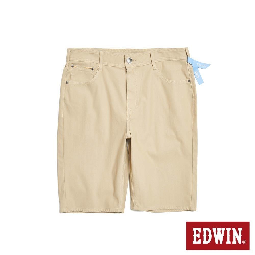 EDWIN 男裝 EDGE 加大碼 斜紋基本色丹寧短褲 (灰卡其)