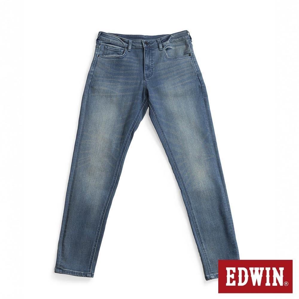 EDWIN 男裝 EDGE 加大碼 超彈力修身丹寧錐形褲 (拔洗藍)