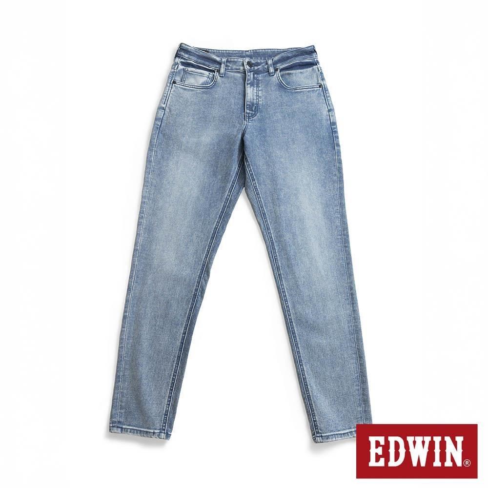 EDWIN 男裝 EDGE 加大碼 超彈力修身丹寧錐形褲 (拔淺藍)