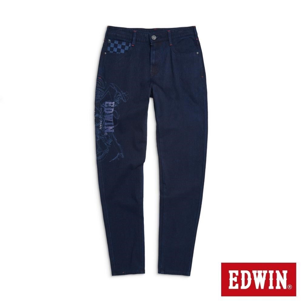 EDWIN 男裝 EDGE 棋盤雷射丹寧錐形褲 (原藍色)