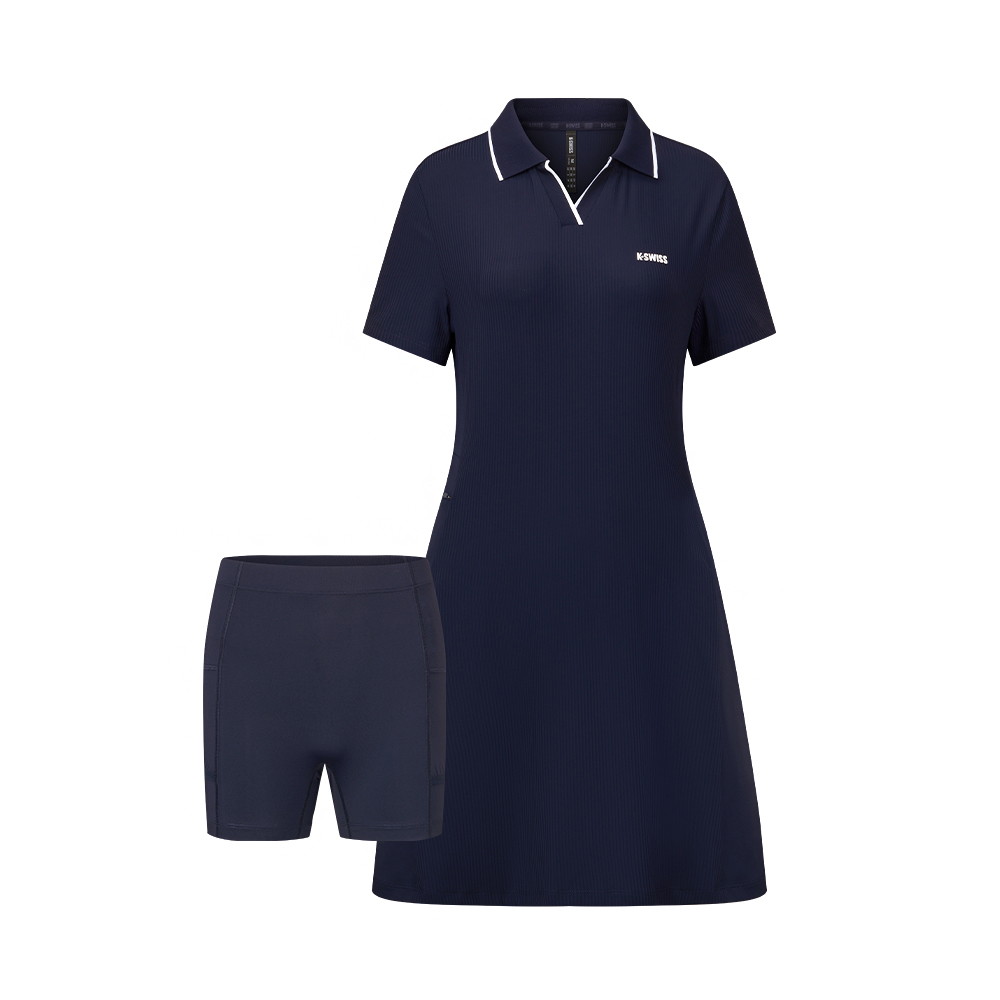 K-SWISS 休閒洋裝 WS TENNIS ONEPIECE V領 女款 深藍色 1912131-499