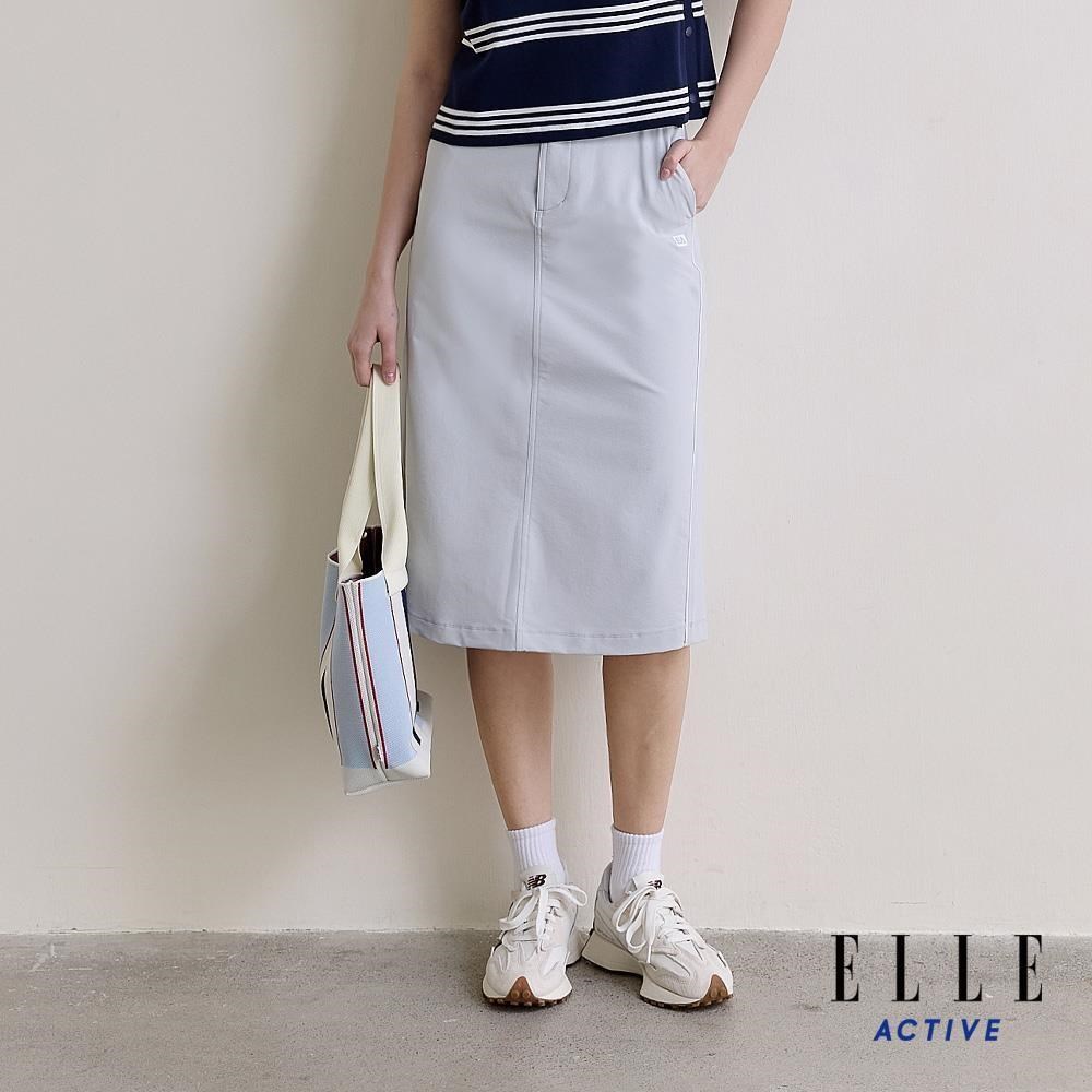 ELLE ACTIVE 女款 附腰帶修身中長裙-淺灰 (EA26S1W2205-93)