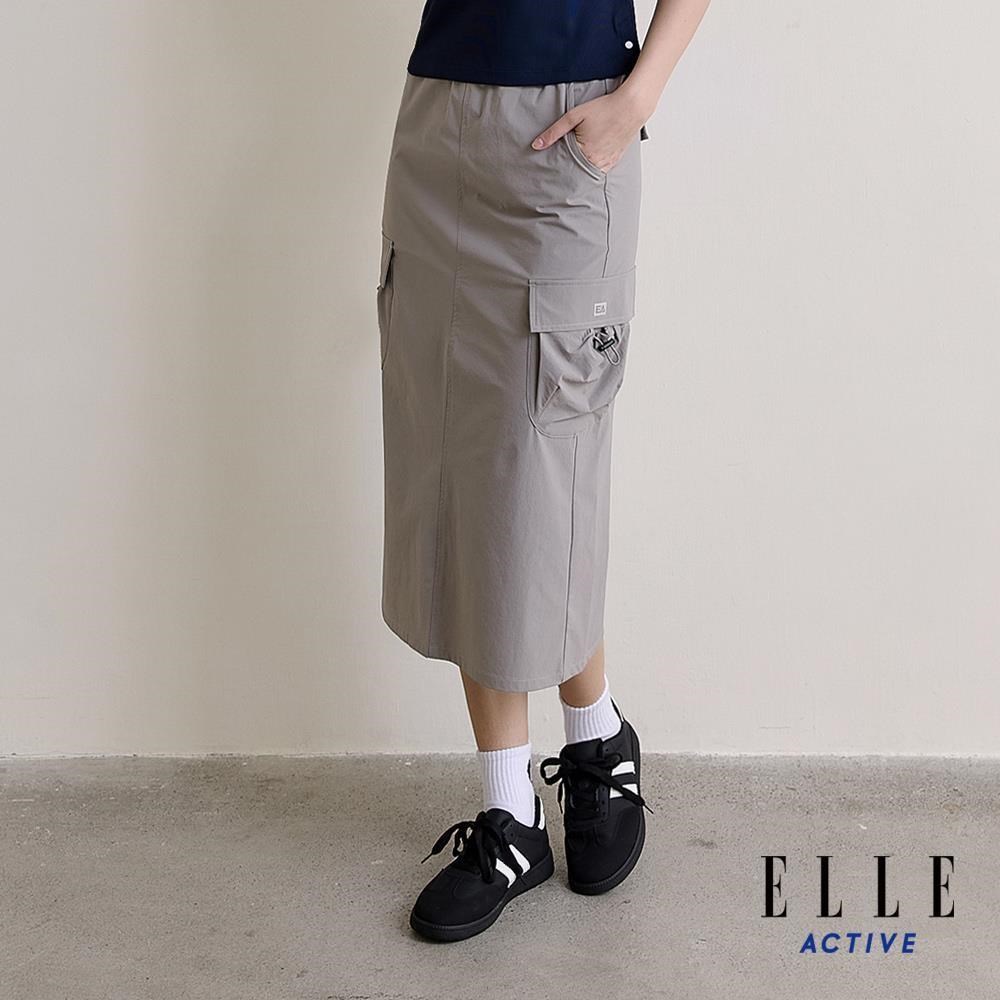 ELLE ACTIVE 女款 多口袋設計工裝休閒長裙-灰 (EA26S1W2204-95)