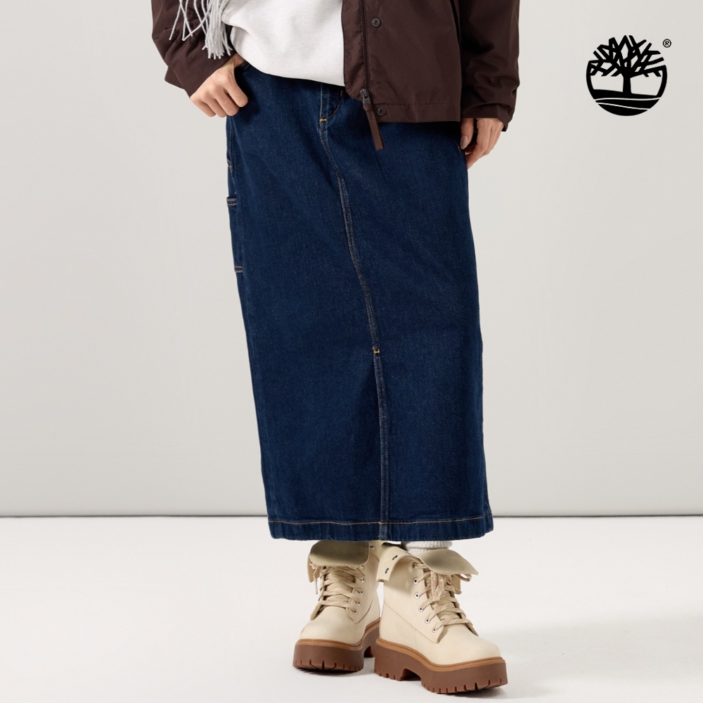Timberland 女款藍色天絲 TM牛仔長裙|0YH5AH87