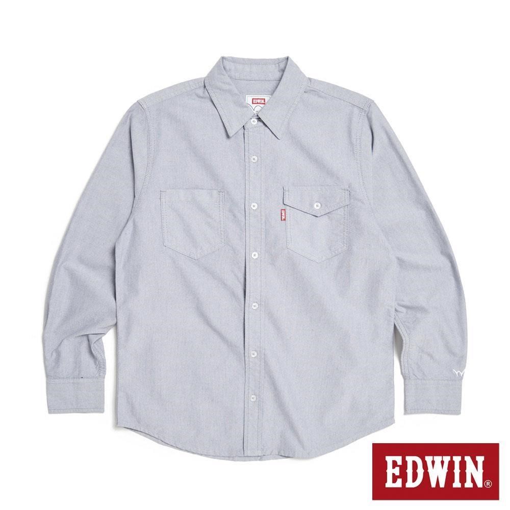 EDWIN 男裝 牛津基本長袖襯衫 (灰色)