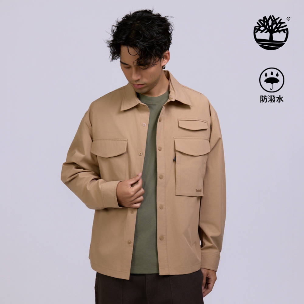 Timberland 男款淺褐色防潑水襯衫外套|0YHFADF0