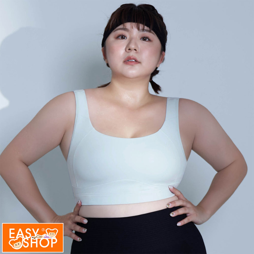EASY SHOP RUN-輕呼吸大罩杯無鋼圈運動內衣-清爽灰