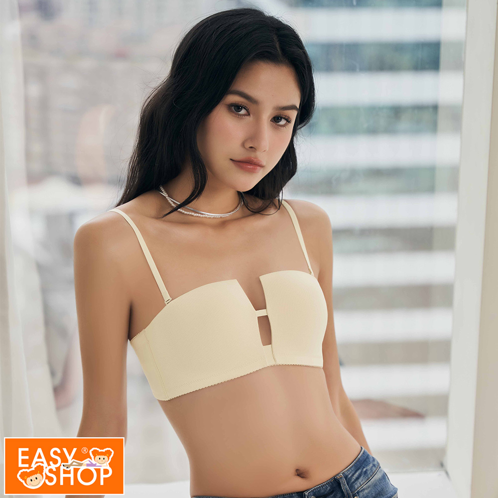 EASY SHOP Banana Pie-IN ZERO魔力方杯2.0無鋼圈零束縛內衣-甜杏色