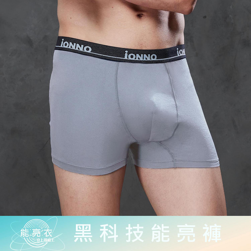 EASY SHOP iONNO-黑科技能亮褲-機能纖維輕薄透氣短版男平口內褲-灰