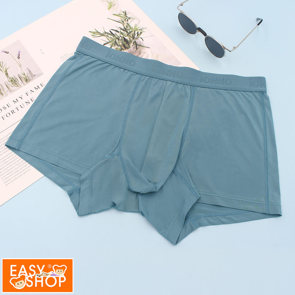 EASY SHOP iONNO-抗臭清新男褲-天然植萃抗菌防臭透氣男平口內褲-英倫藍