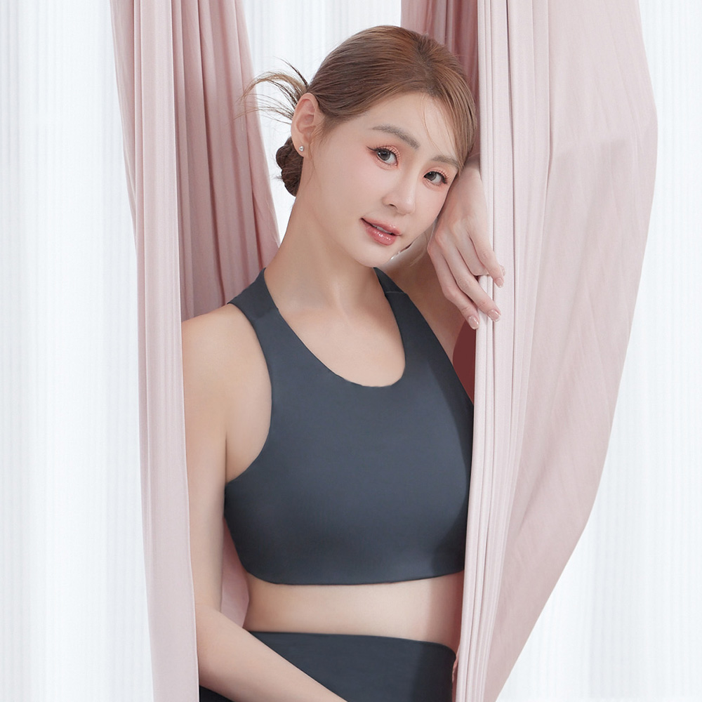 EASY SHOP RUN-動感美型美背BRA TOP-煙雨灰