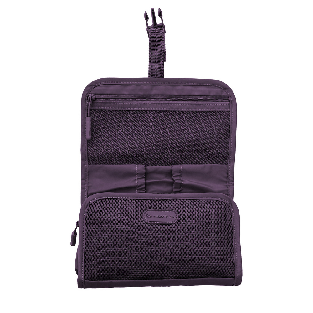 TRAVELON 美國 Pi扣式3C線材收納包(黑莓紫) / 充電器 線材收納包 行動電源 首飾收納袋 旅行小包