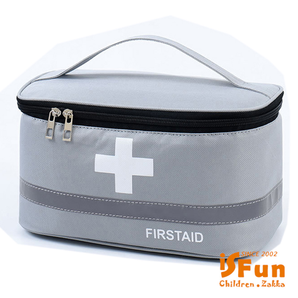 iSFun 圓桶牛津手提鋪棉十字醫藥化妝包/大號（其他規格）
