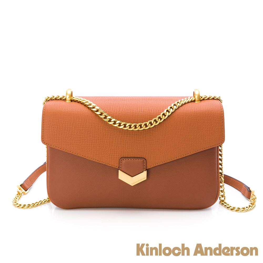 Kinloch anderson 金安德森 Chaya鏈條壓紋斜側包-焦糖