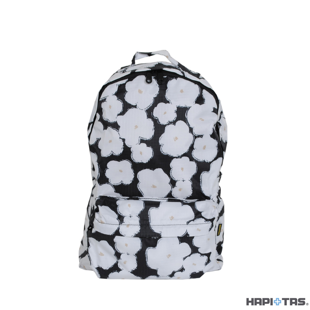 HAPI+TAS 【日本】HAPITAS HAP0112 新型摺疊手提後背包-391黑色塗鴉花朵