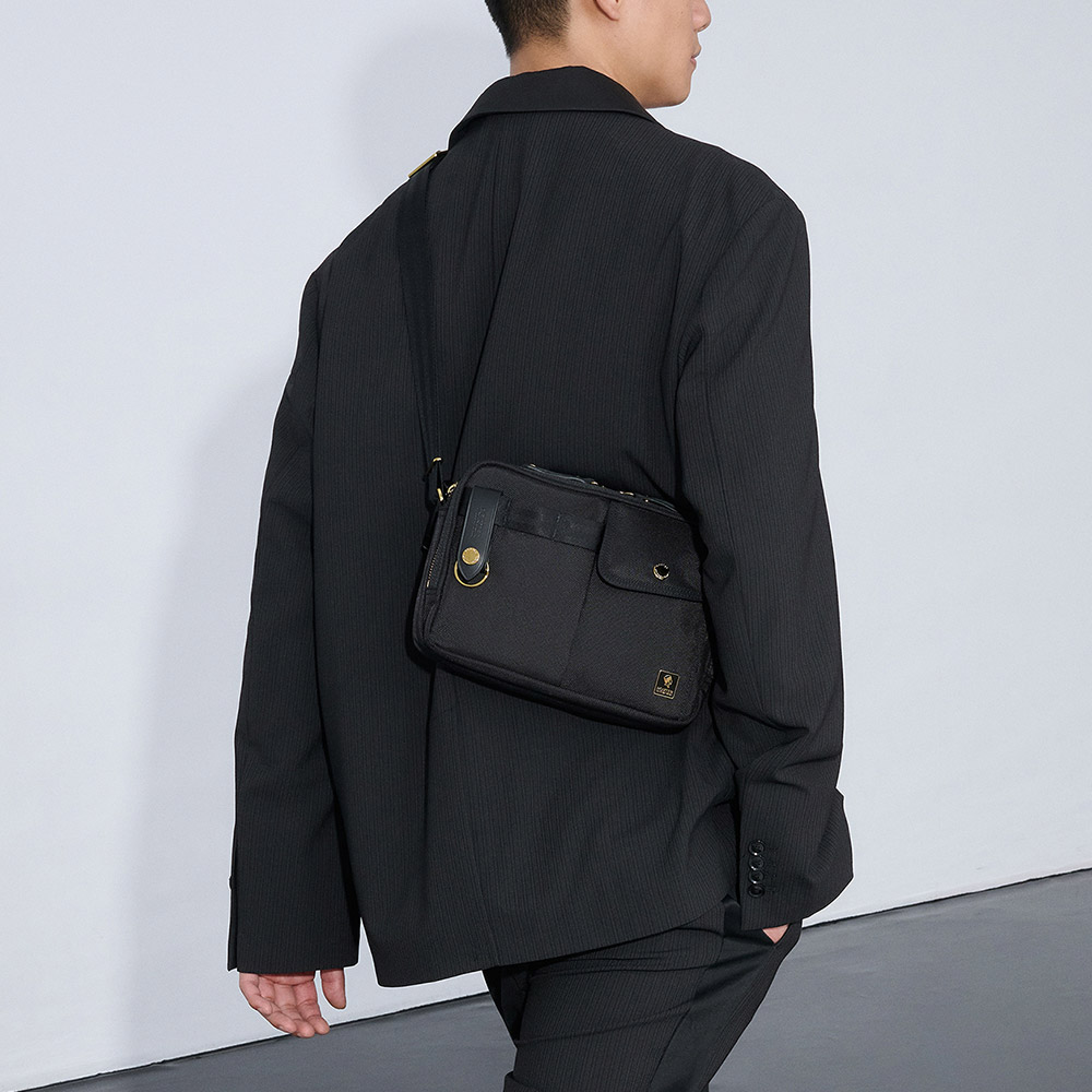 PORTER INTERNATIONAL 自信經典 NEW HEAT系列 雙層斜背包 (黑色)(其他規格)