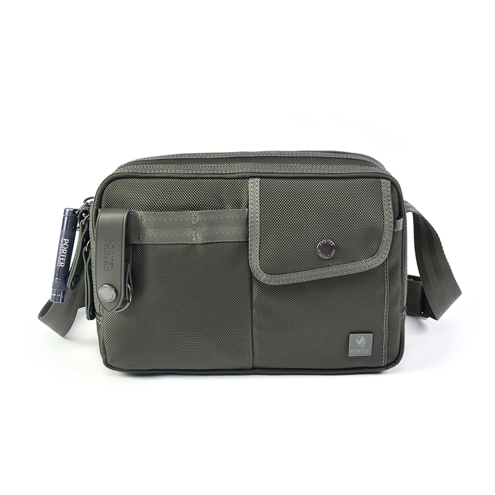 PORTER INTERNATIONAL 自信經典 NEW HEAT系列 雙層斜背包 (碳灰綠)(其他規格)