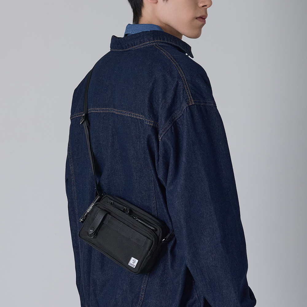 PORTER INTERNATIONAL 自信經典 NEW HEAT系列 雙層斜背包(XS) (黑色)