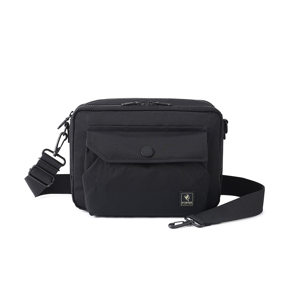 PORTER INTERNATIONAL 精粹休閒 LAPSE系列 雙層斜背包(黑色)（其他規格）